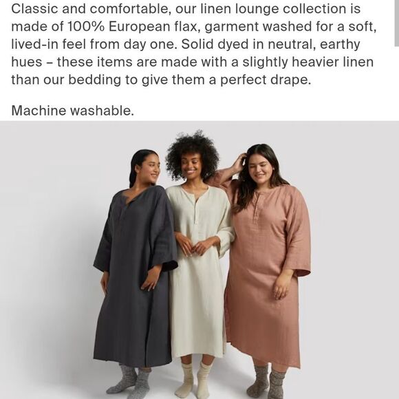 Parachute 100%Linen Flax Ochre Yellow Tan Midi Dress V-Neck Elbow-Length Sleeves - Picture 6 of 8